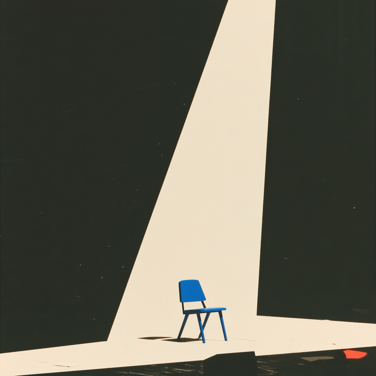 spotlight on a blue chair